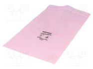 Protection bag; ESD; L: 254mm; W: 152mm; Thk: 90um; polyetylene; pink EUROSTAT GROUP