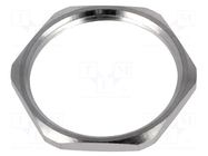 Nut; PG29; brass; Thk: 4mm; Spanner: 41mm; Thread: PG; Plating: nickel MOLEX