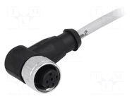Connector: M12; plug; female; PIN: 3; angled 90°; cables; 2m HARTING