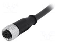 Connector: M12; plug; female; PIN: 12; straight; cables; 7.5m HARTING