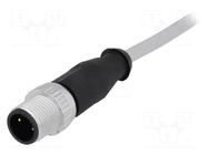 Connector: M12; plug; male; PIN: 3; straight; cables; 1.5m HARTING