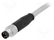 Connector: M8; male; PIN: 4; straight; with lead; plug; 2m; PVC HARTING