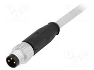 Connector: M8; male; PIN: 3; straight; with lead; plug; 1.5m; PVC HARTING