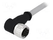 Connector: M12; plug; female; PIN: 12; angled 90°; cables; 5m HARTING