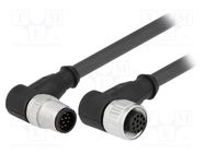 Cable: for sensors/automation; PIN: 12; M12-M12; 1.5m; plug; plug HARTING