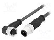 Cable: for sensors/automation; PIN: 4; M12-M12; 1.5m; plug; plug HARTING