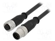 Cable: for sensors/automation; PIN: 12; M12-M12; 7.5m; plug; plug HARTING