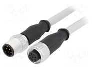 Cable: for sensors/automation; M12; PIN: 8; straight; Len: 10m; plug HARTING