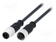 Cable: for sensors/automation; PIN: 4; M12-M12; 1m; plug; plug; male HARTING