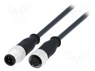 Cable: for sensors/automation; PIN: 4; M12-M12; 2m; plug; plug; male HARTING