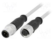 Cable: for sensors/automation; PIN: 4; M12-M12; 2m; plug; plug; male HARTING