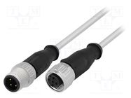 Cable: for sensors/automation; PIN: 3; M12-M12; 5m; plug; plug; male HARTING