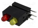 LED; in housing; red/yellow; 3mm; No.of diodes: 2; 20mA; 60° MENTOR