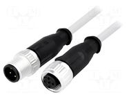 Cable: for sensors/automation; plug; PIN: 4; M12 male,M12 female HARTING