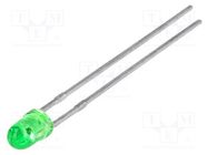 LED; 3mm; green; 20÷60mcd; 34°; Front: convex; 2.2÷2.5V KINGBRIGHT ELECTRONIC
