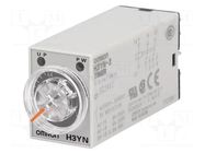Timer; 0,1s÷10min; DPDT; 250VAC/5A; 24VDC; H3YN; socket; -10÷50°C OMRON