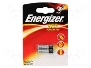 Battery: alkaline; 27A,8LR50,MN27; 12V; non-rechargeable; Ø8x28mm ENERGIZER