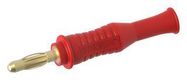 CONN, BANANA, PLUG, 36A, SOLDER, RED