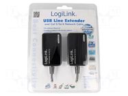 USB extender; USB 1.1,USB 2.0; 0.3m; 480Mbps; Range: 60m LOGILINK