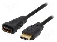 Cable; HDMI socket,HDMI plug; 2m; black; HDMI 1.4 LOGILINK