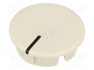 Cap; ABS; beige; push-in; Pointer: black; round; A2523,A2623 OKW