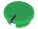 Cap; ABS; green; push-in; Pointer: black; round; A2513,A2613 OKW