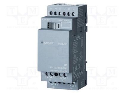 Module: extension; IN: 4; OUT: 4; OUT 1: relay; 5A; LOGO! 8; 24VDC SIEMENS 6ED1055-1HB00-0BA2