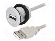 USB socket; 22mm; har-port; -25÷70°C; Ø22.3mm; IP20; silver HARTING