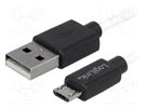 Cable; USB 2.0; USB A plug,USB B micro plug; nickel plated; 1.8m LOGILINK