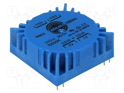 Transformer: encapsulated; 5VA; 115VAC,230VAC; 7V; 7V; 357mA; 357mA TALEMA 70020K