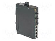 Switch Ethernet; unmanaged; Number of ports: 4; 9÷60VDC; RJ45,SC HARTING