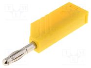 Connector: 4mm banana; plug; 24A; yellow; non-insulated 