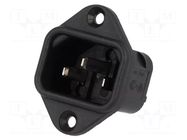 Connector: AC supply; socket; male; 10A; 250VAC; C14 (E); IEC 60320 BULGIN