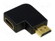 Adapter; HDMI socket,HDMI plug 90° left/right; black LOGILINK