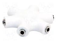 Splitter; Jack 3,5mm socket x6; 0.2m; Connector colour: white LOGILINK