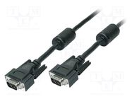 Cable; D-Sub 15pin HD plug,both sides; black; 1.8m LOGILINK
