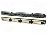 Patch panel; black; Number of ports: 24; Cat: 6; RJ45 socket x24 LOGILINK