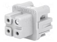 Connector: HDC; contact insert; female; 10A; 250V; Han® A; PIN: 4 HARTING