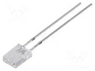 LED; red; rectangular; 2x5x7mm; 1560÷2000mcd; 100°; Front: flat OPTOSUPPLY