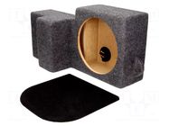 Car loudspeaker enclosure; MDF; grey melange; 250mm; BMW; 14l BASSER