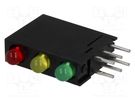 LED; in housing; red/green/yellow; 3mm; No.of diodes: 3; 20mA; 40° KINGBRIGHT ELECTRONIC