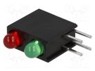 LED; in housing; red/green; 3mm; No.of diodes: 2; 2mA; 40° KINGBRIGHT ELECTRONIC