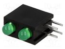 LED; in housing; green; 3mm; No.of diodes: 2; 20mA; 60°; 2.2÷2.5V KINGBRIGHT ELECTRONIC