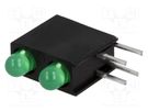 LED; in housing; green; 3mm; No.of diodes: 2; 20mA; 40°; 2.2÷2.5V KINGBRIGHT ELECTRONIC