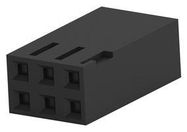 RCPT HOUSING, 6POS, THERMOPLASTIC, BLK