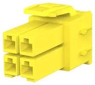 PLUG HOUSING, 4POS, PA 6.6, YELLOW