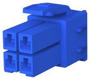 PLUG HOUSING, 4POS, PA 6.6, BLUE