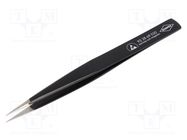 Tweezers; 130mm; Blade tip shape: sharp; ESD; 20g 