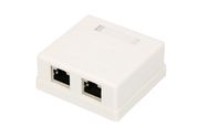 Extralink | Wall mount outlet | 2x RJ45 KAT5E STP, EXTRALINK