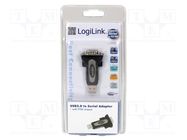 USB to RS232 converter; D-Sub 9pin plug,USB A plug; USB 2.0 LOGILINK